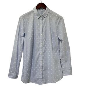 J.McLaughlin Lois Stripe Textured Shirt Size S Blue White Office Career NEW